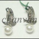 Vintage/Antique Look 0.70Ct Rose Cut Diamond 925 Silver Pearl Earring CSJ621