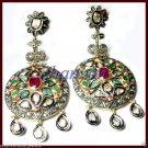 Handmad Vintage Style 3.02CT Rose Cut Diamond Sterling Silver Polky Earring @CSJ