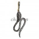 Vintage Repro. 1.0Ct Rose Cut Diamond Sterling Silver Snake Pave Pendant @CSJ318