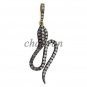 Vintage Repro. 1.0Ct Rose Cut Diamond Sterling Silver Snake Pave Pendant @CSJ318