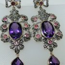Antique/Vintage/Victorian Look Rose Cut Diamond 925 Silver Earring CSJ 392