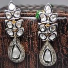 Vintage Reproduction Rose Cut/Polki Diamond 925 Silver Pave Earring @CSJ567