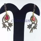Vitorian Antique Look Rose Cut Diamond Sterling Silver Earring CSJ408
