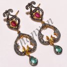 Vintage/Antique Style Artisan 2.40Ct Rose Cut Diamond 92.5% Silver Earring @367