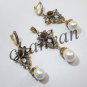 Vintage Look 2.50 Ct Rose Cut Diamond 92.5% Silver Polky Pendant/Earring Set @CS