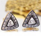 Victorian/Vintage Reproduction Rose Cut/Polky Diamond 925 Silver Earring @CSJ418