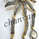 Victorian/Vintage Look 2.11Ct Rose Cut/Polky Diamond Sterling Silver Pendant CSJ