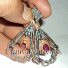 Vintage/Antique INSP Handmade 3.00Ct Rose Cut Diamond Silver Pave Earring @CSJ40