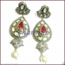 Artisan Vintage INSP 3.45Ct  Rose Cut Diamond 925 Silver Polky Gift Earring CSJ