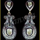 Victorian/Antique Look 1.36C Rose Cut Diamond Polky 925 Silver Earring @CSJewels
