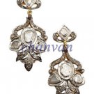 Vintage/Victorian Look Art Deco 2.00Ct Rose Cut Diamond 925 Silver Earring CSJ57