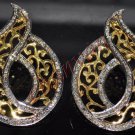 Vintage/ Antique Carved 3.6 Ct Rose Cut Diamond 925 Silver Wedding Fine Earring