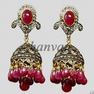 Vintage Antique INSP 2.00Ct Rose Cut Diamond Sterling Silver Jhumki Earring CSJ