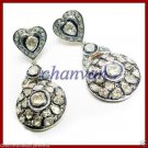 Vintage Style 2.25Ct  Rose Cut Diamond 925 Silver Polki Antique Look Earring CSJ