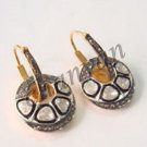 Vintage/Victorian Style 1.45 Ctw RoseCut/Polky Diamond .925 Silver Earring