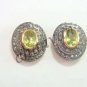 Vintage/Victorian Look 1.0 Ct Rose Cut Diamond .925 Silver Peridot Stud Earring