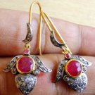 Latest Vintage/Antique Repro 0.94C Rose Cut Diamond Sterling Silver Earring CS04