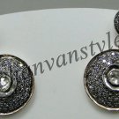 Victorian Handmade 3.20 Ct Rose Cut/Polky Diamond 925 Sterling Silver Earring