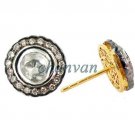 Vintage Look 0.72Ct Rose Cut Diamond Sterling Silver Polky Earring Jewelry @CSJ