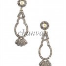 Victorian Inspire Artisan 3.10C Rose Cut Diamond 92.5% Silver Earring Jewelry608