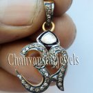 Divine Om!!Vintage Style Rose Cut/Polky 0.65Ct Diamond 925 Silver Pendant CSJ306