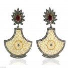 Antique Vintage Look 2.11Ct  Rose Cut Diamond 925 Silver Ruby Party Earring @CSJ