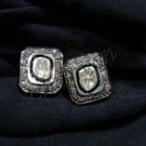 Vintage/Victorian Look 0.98C RoseCut/Polky Diamond 925 Silver Earring @CSJ409