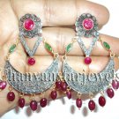 Victorian Inspired Sterling Silver 4.35 Ctw Rose Cut Diamond Earring @ebay348