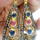 Victorian Inspire 2.10Ct Rose Cut/Polki Diamond Sterling Silver Earring @CSJ 195