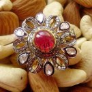 Victorian/Vintage Inspire 2.02Ct Rose Cut/Polky Diamond Silver Ring @CSJ177