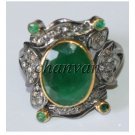 Vintage/Antique/Victorian Look Artisan Rose Cut Diamond 925 Sterling Silver Ring