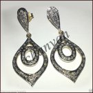 Vitorian Antique Look 1.60Ct Rose Cut Diamond Sterling Silver Pave Earring @CSJ