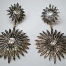 Handmade Pave Sterling Silver 4.78Ct Rose Cut Diamond Antique Insp Earring csj
