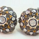Victorian/Vintage Style 2.90Ct Rose Cut/Polky Diamond 925 Silver Earring @CSJ625