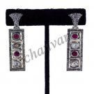 Vintage/Victorian/Antiqe Look 2.80 Ctw RoseCut/Polky Diamond .925 Silver Earring
