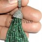 Victorian Look 2.30Ct Rose Cut Diamond 925 Silver Emerald Tassel Pendant CSJ808