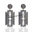 Handcrafted Rose Cut Diamond 925 Sterling Silver Pave Earring CSJ120517