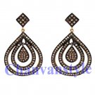 Vintage Insp 4.48Ct Rose Cut Diamond 925 Silver Antique Look Fine Earring CSJ217