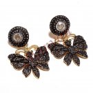 Pave Rose Cut Diamond 925 Silver Butterfly Antique INSPIRE Earring CSJ120516