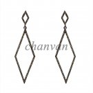 Antique Victorian Vintage Inspired Rose Cut Diamond Sterling Silver Pave Earring