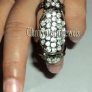 Designer Antique Artisan Rose Cut/Polky Diamond Sterling Silver Knuckle Ring