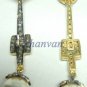 Victorian Insp Rose Cut/Polky Diamond 925 Sterling Silver Pearl Earring @120517