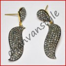 Victorian/Vintage Look Rose Cut Diamond Sterling Silver Wedding Earring @120517