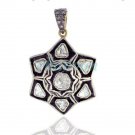 Antique Look 1.06CT Rose Cut/Polki Diamond Sterling Silver Star Pendant CS180417