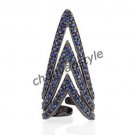 Victorian Vintage Antique Style Sapphire 92.5% Silver Pave Nail Ring Ebay CSJ199