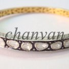 Antique Look Rose Cut Polki Diamond 92.5% Sterling Silver Gift Bracelet CSJ505