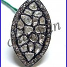 Victorian/Vintage Inspire 1.80Ct Rose Cut Diamond Polki 925 Silver Ring Csj191