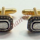 Party Men Jewelry !0.77Ct Rose Cut Polki Diamond Sterling Silver Cufflinks CS183