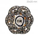 Christmas Gift Polky 1.32Ct Rose Cut Diamond Sterling Silver Party Ring CSJ192