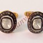Antique Insp 0.78Ct Rose Cut Polky Diamond Sterling Silver Men Cufflinks CSJ254
